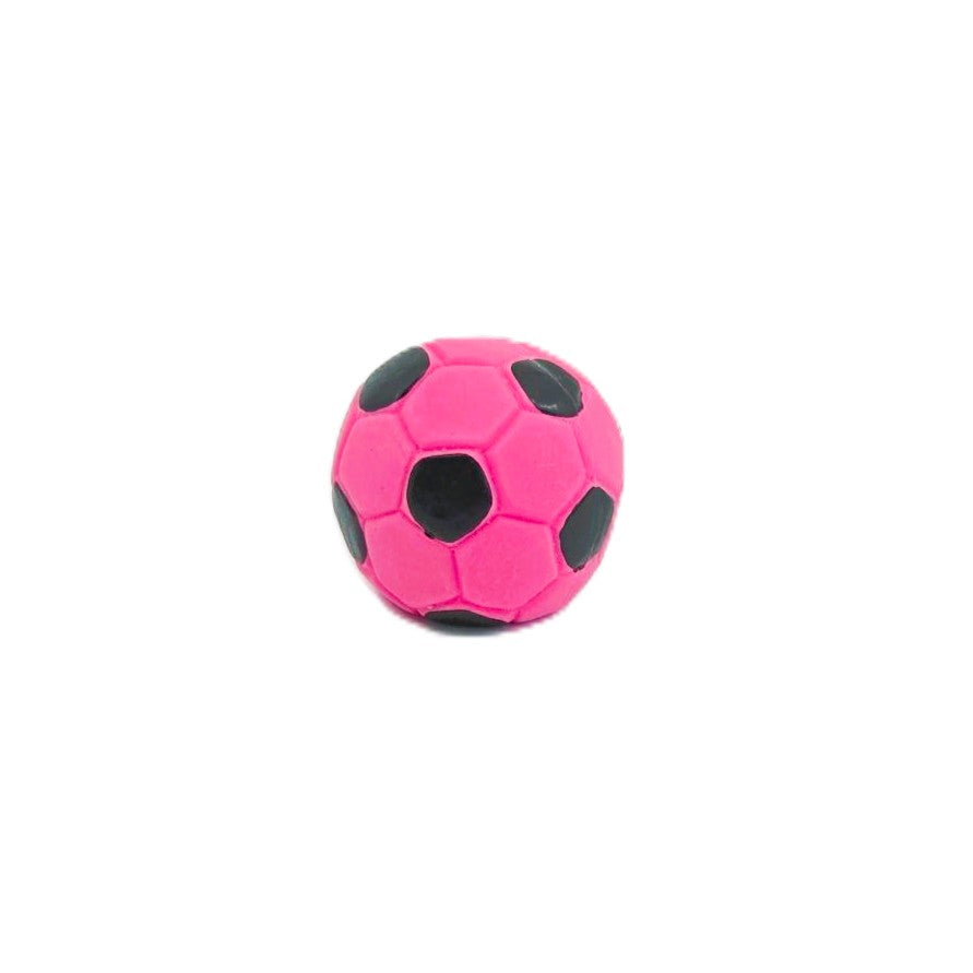 HUNDESPIELZEUG 🔊 - Mini-Fussball aus Latex – pink/Schwarz, Ø 5 cm ⚽