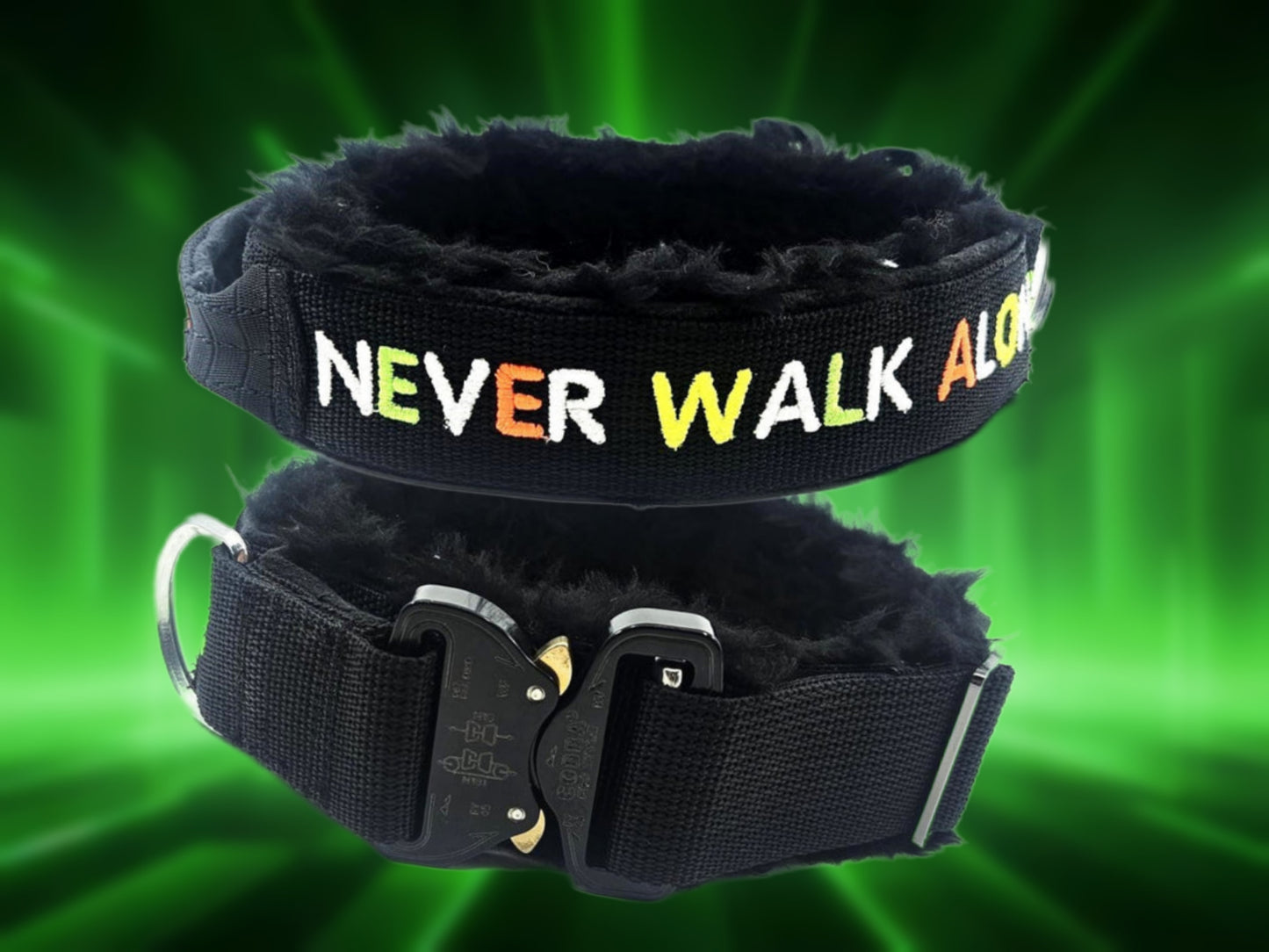 HALSBAND -NEON NEVER WALK ALONE 👣🐾 52–57 cm