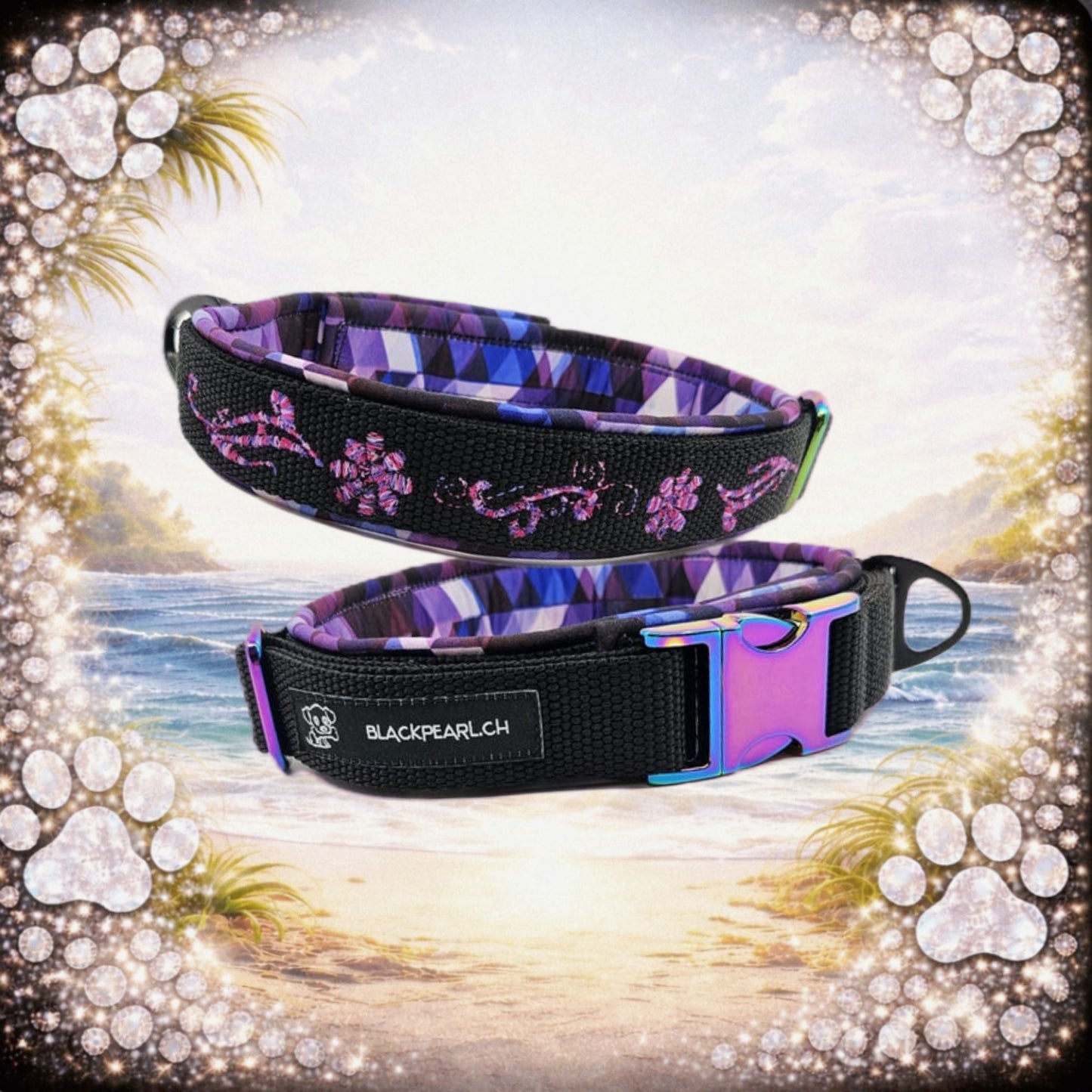 HALSBAND - PURPLE FLOWERS 💜🌸 38–43 cm