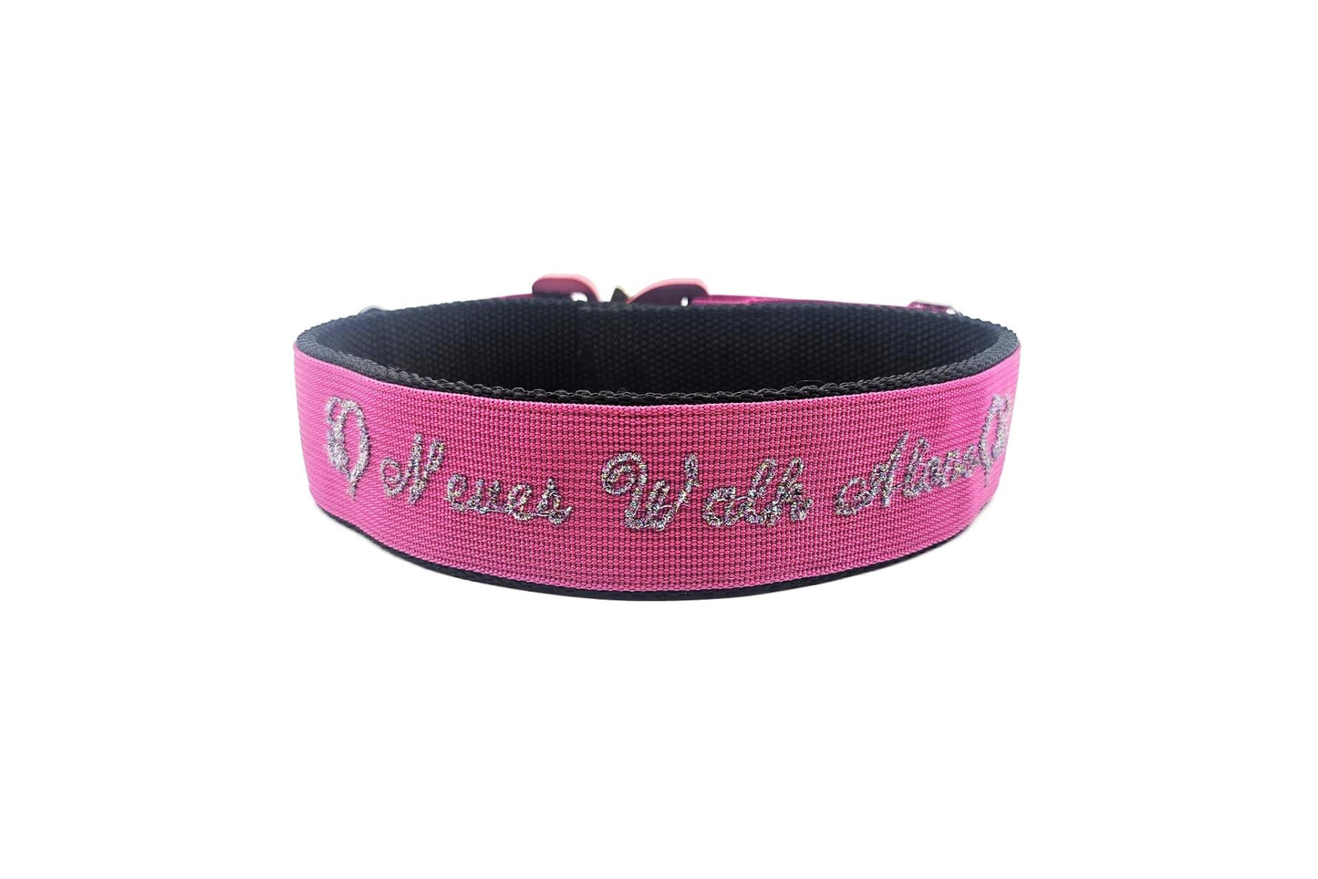 HALSBAND - NEVER WALK ALONE PINK 💗🐾 49–55 cm
