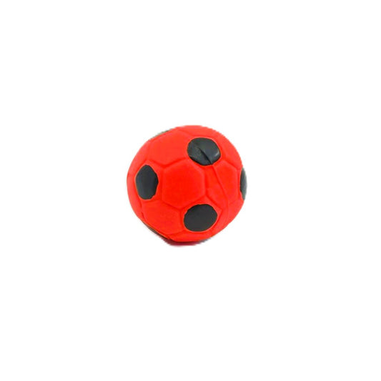 HUNDESPIELZEUG 🔊 - Mini-Fussball aus Latex – Rot/Schwarz, Ø 5 cm ⚽