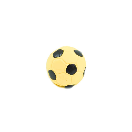 HUNDESPIELZEUG 🔊 - Mini-Fussball aus Latex – gelb/Schwarz, Ø 5 cm ⚽