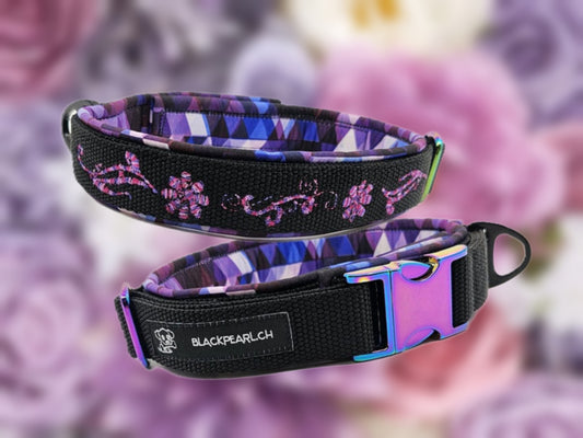 HALSBAND - PURPLE  FLOWERS 💜🌸 38–43 cm