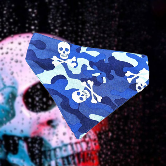 Halstuch -Blue Rebel 💀 38-40 cm