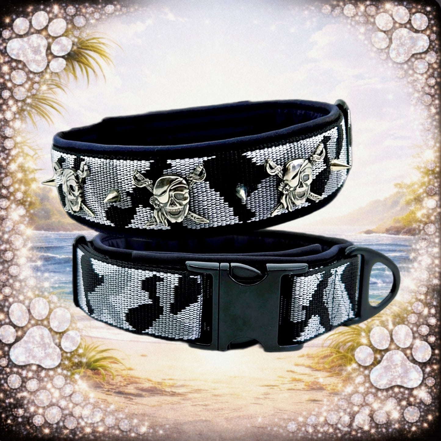 HALSBAND - SKULL CAMO 🖤💀 42–50 cm