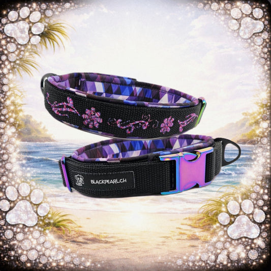 HALSBAND - PURPLE  FLOWERS 💜🌸 38–43 cm