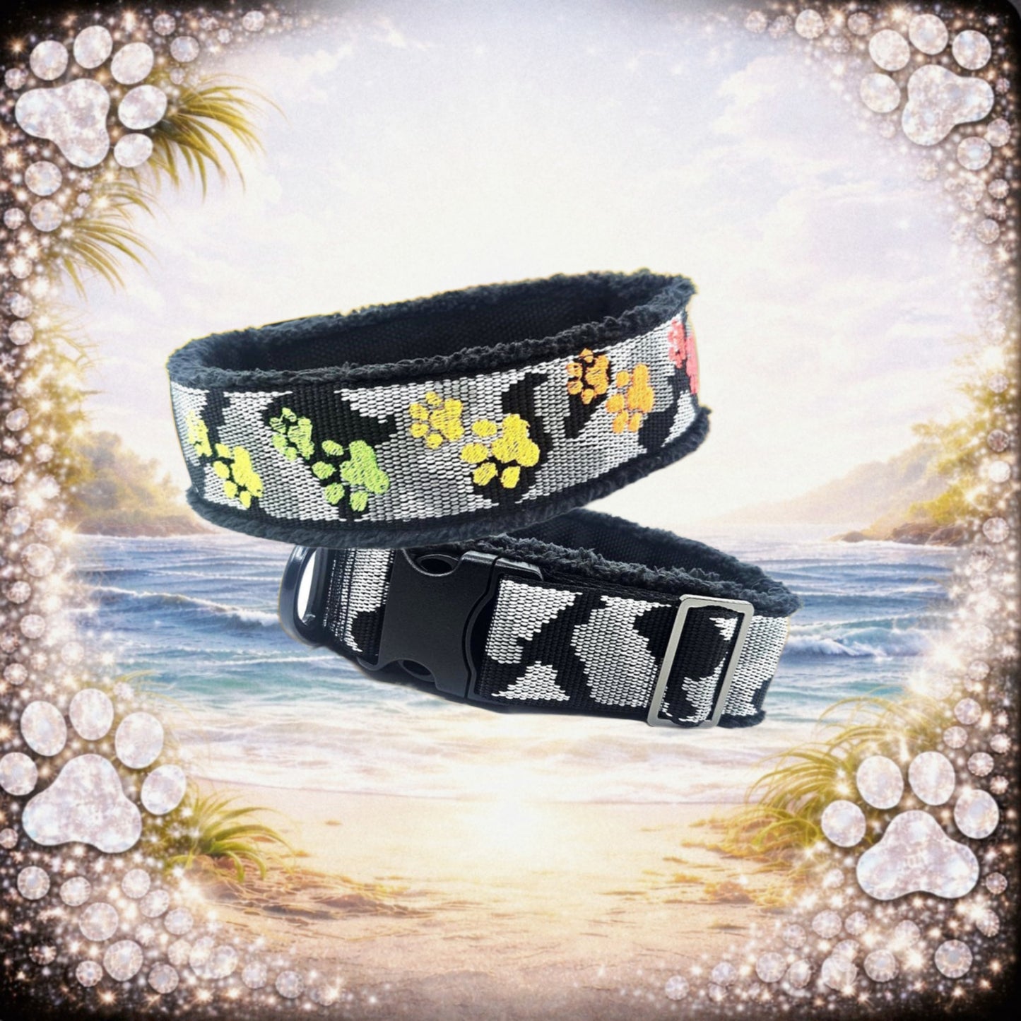 HALSBAND - CAMO PAWS 🌈🐾 37 - 41 cm