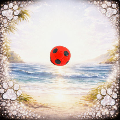 🔊 - Mini-Fussball aus Latex – Rot/Schwarz, Ø 5 cm ⚽