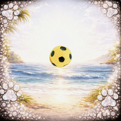 🔊 - Mini-Fussball aus Latex – gelb/Schwarz, Ø 5 cm ⚽